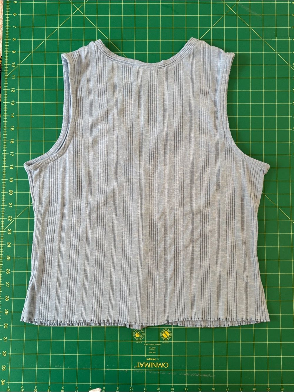 Universal Thread Light Blue Ribbed Button-Front Tank, size XL - Picture 2 of 8